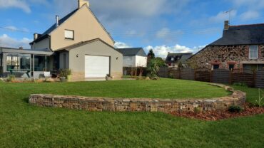 Muret en pierre de Gneiss - Gabion - Chevallier Paysage